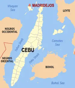 Map of Cebu Focusing Madridejos