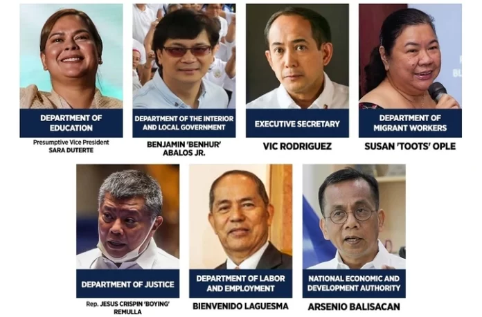Official Marcos Administration Cabinet Members
