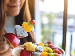 Fresh fruits in an appealing display illustrate heart-healthy choices for lowering blood pressure levels.