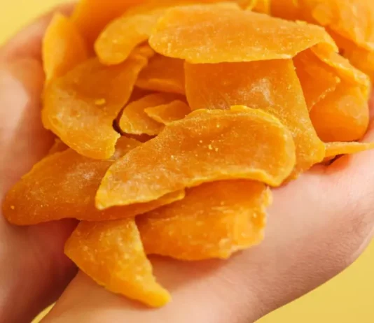 Dried mango slices: vibrant, sweet, packed with health benefits.