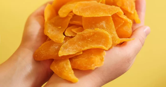 Dried mango slices: vibrant, sweet, packed with health benefits.