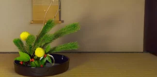 Showcasing vibrant flowers in an Ikebana arrangement illustrates the evolution of this traditional Japanese art form in the modern era.