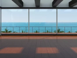 Capture the essence of health benefits associated with coastal living in a picturesque scene featuring waves against the coastal backdrop.