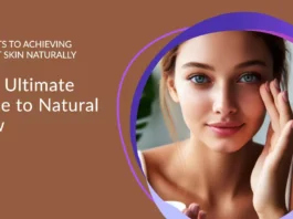 A visual representation of holistic skincare practices and the transformative effects of natural ingredients on achieving a healthy, glowing complexion