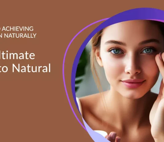A visual representation of holistic skincare practices and the transformative effects of natural ingredients on achieving a healthy, glowing complexion