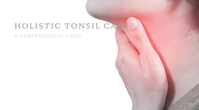 A person holds a cup of herbal tea, symbolizing holistic tonsil care through natural remedies for a healthy throat.