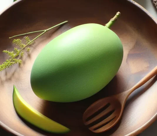Fresh green mangoes take center stage in this vibrant image, representing their nutritional prowess and weight loss potential.