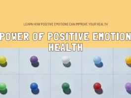 A person smiling and surrounded by symbols of joy represents the connection between positive emotions and overall health.