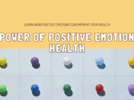 A person smiling and surrounded by symbols of joy represents the connection between positive emotions and overall health.