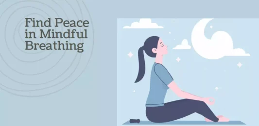 A serene image illustrating the practice of mindful breathing captures the essence of peace and tranquility in a busy world.