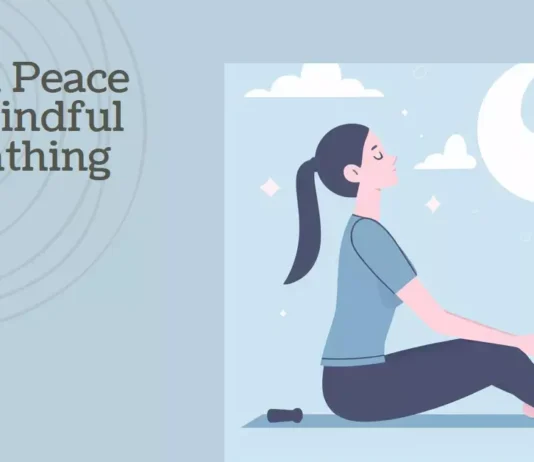 A serene image illustrating the practice of mindful breathing captures the essence of peace and tranquility in a busy world.