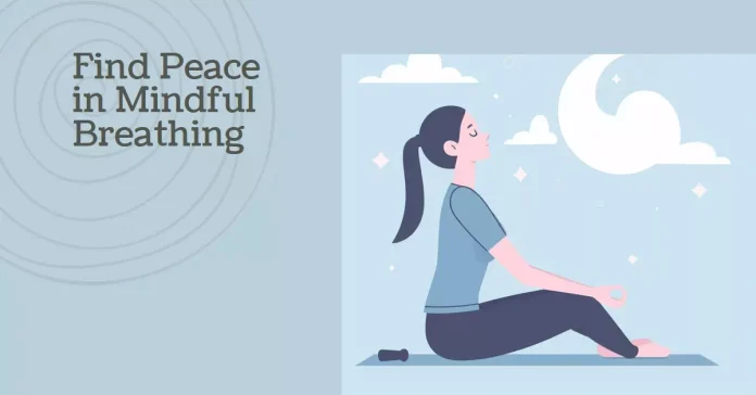 A serene image illustrating the practice of mindful breathing captures the essence of peace and tranquility in a busy world.