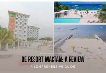 A beachfront view of Be Resort Mactan, a tropical haven offering affordable luxury and a unique guest experience.