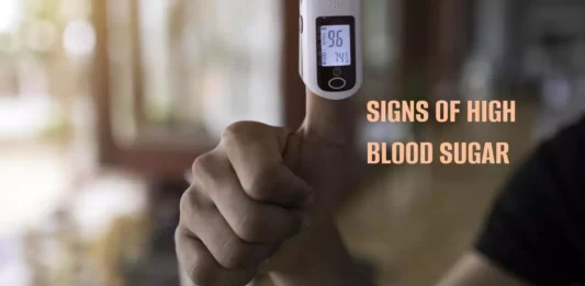 An illustration shows various signs and indicators of elevated blood sugar, emphasizing the importance of early detection and proactive management for overall health.