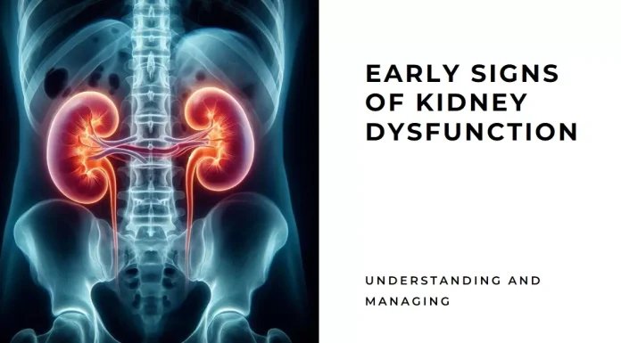 An illustrative depiction highlights kidneys amidst subtle indicators such as fatigue and changes in urination patterns, underscoring the crucial role of early detection in maintaining kidney health.