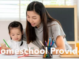 A homeschooling setup with a child studying at home using a laptop and books, representing quality education in the Philippines.