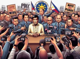 Protesters holding banners in support of Duterte during rallies across the Philippines