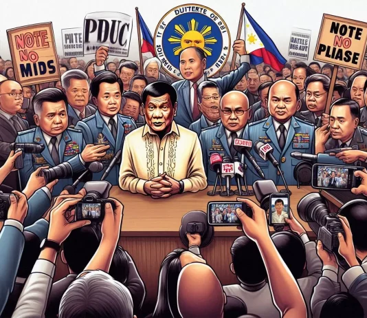 Protesters holding banners in support of Duterte during rallies across the Philippines