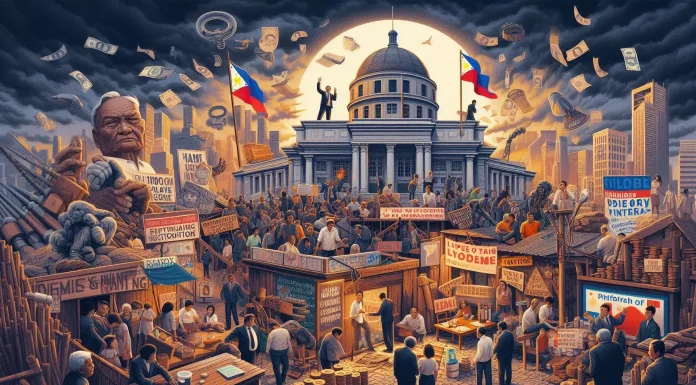 A view of urban life in the Philippines, showcasing social challenges.