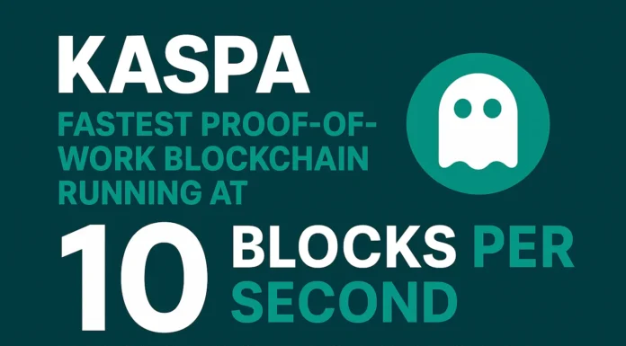 Kaspa fastest Proof-of-Work blockchain running at 10 blocks per second with GhostDAG protocol.