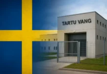 Exterior view of Tartu Prison in Estonia, designated to house Swedish inmates under a new prison transfer agreement.