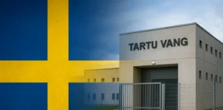 Exterior view of Tartu Prison in Estonia, designated to house Swedish inmates under a new prison transfer agreement.