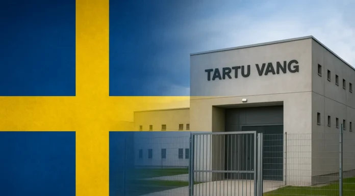 Exterior view of Tartu Prison in Estonia, designated to house Swedish inmates under a new prison transfer agreement.