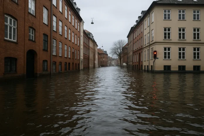 Copenhagen flooding climate change Denmark city street