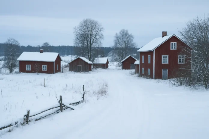 The 10 Biggest Problems in Finland Finland's rural winter village, with its snow-covered houses, illustrates both depopulation and climate challenges.