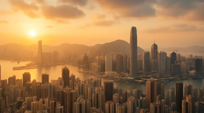 Wide-angle image of Hong Kong’s skyline representing the city’s top economic and social challenges.