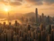 Wide-angle image of Hong Kong’s skyline representing the city’s top economic and social challenges.