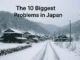 Rural Japanese village in winter illustrating depopulation and demographic challenges.