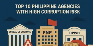 Philippine government offices with corruption warning symbols