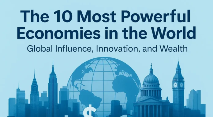 The top 10 most powerful economies globally boast skyscrapers, trade ports, and financial hubs.