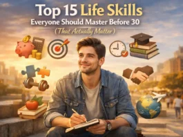 Young adult confidently navigating life skills for personal growth and success