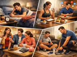 Everyday life scenes illustrating common mistakes and practical solutions