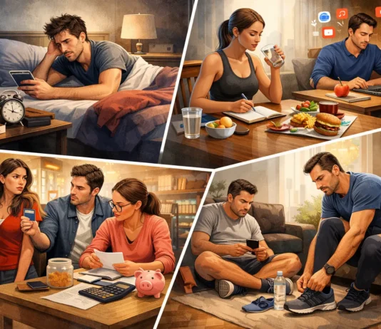 Everyday life scenes illustrating common mistakes and practical solutions