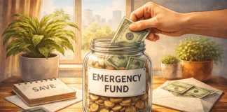 Visual showing how to build an emergency fund when money is tight.
