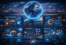 What Makes a Cryptocurrency Promising? Futuristic visualization showing key metrics used to evaluate promising cryptocurrencies after 2026