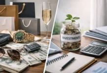 Image showing contrast between a high-income lifestyle and long-term wealth planning.