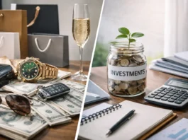 Image showing contrast between a high-income lifestyle and long-term wealth planning.