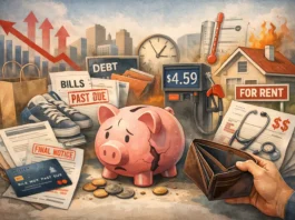 Visual representation of why most people struggle to save money amid rising living costs and financial stress.