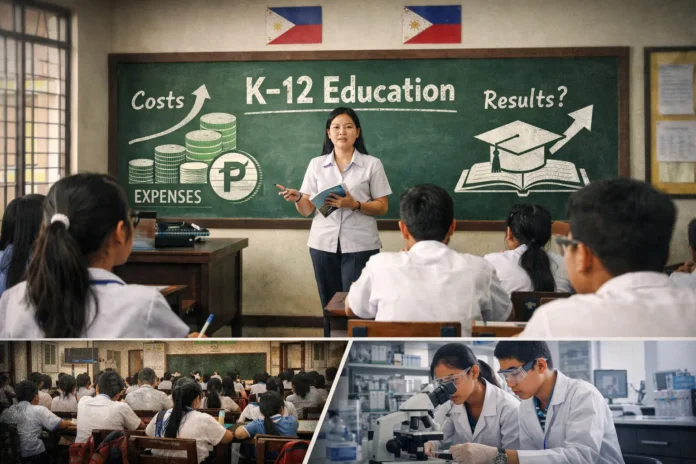 A Senior High School classroom in the Philippines, highlighting the effects of K–12 education reform on student outcomes and instructional conditions.