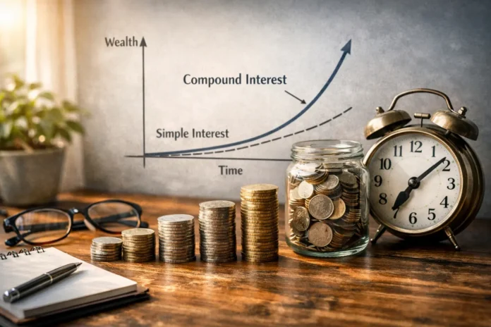 How Compound Interest Really Builds Wealth Exponential growth of long-term investments via compound interest.