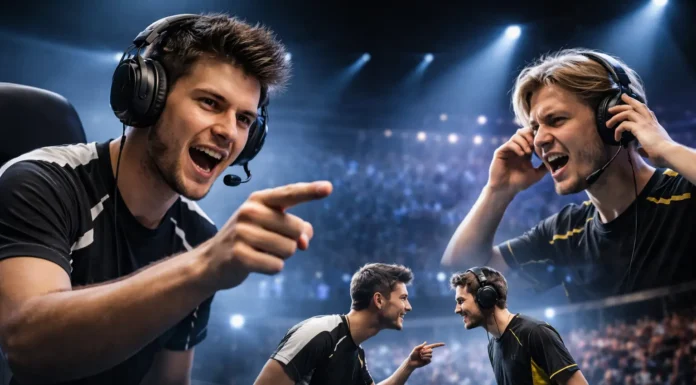 Famous esports players engaging in iconic trash talk during competitive matches.