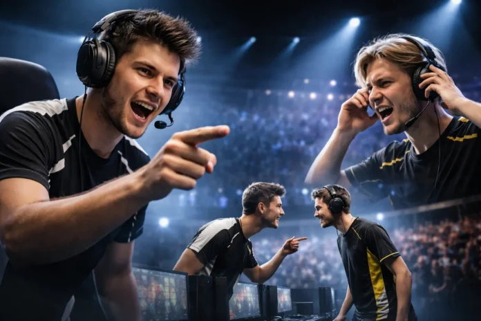 Famous esports players engaging in iconic trash talk during competitive matches.