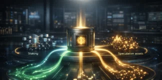 crypto passive income strategies visualization showing multiple income streams like staking, DeFi, and stablecoins generating continuous returns