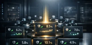 Crypto staking platforms comparison showing safety, yield, and blockchain-based passive income systems in a modern digital finance environment