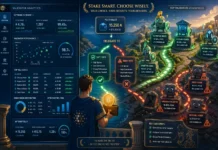 Half-realistic, half-cartoon illustration showing Cosmos validators' selection and staking risk analysis