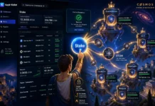 Keplr wallet staking ATOM with validators and Cosmos network visualization.